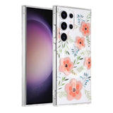 Samsung Galaxy S23 Ultra Skal Blommönster MagSafe Rosa