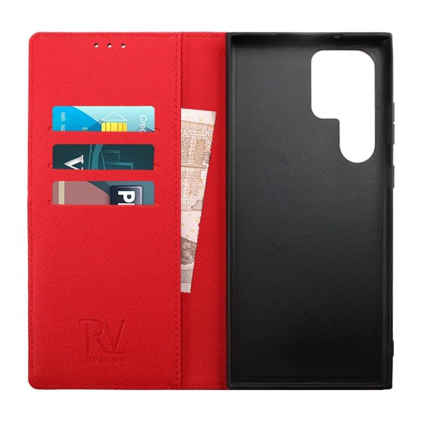 Rvelon Samsung Galaxy S23 Ultra Fodral Magnetiskt Avtagbart Skal Röd