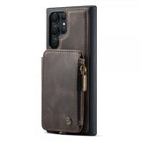 CaseMe Samsung Galaxy S23 Ultra Skal C20 Kortfack Dragkedja Kaffe