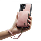 CaseMe Samsung Galaxy S23 Ultra Skal C20 Kortfack Dragkedja Rosa