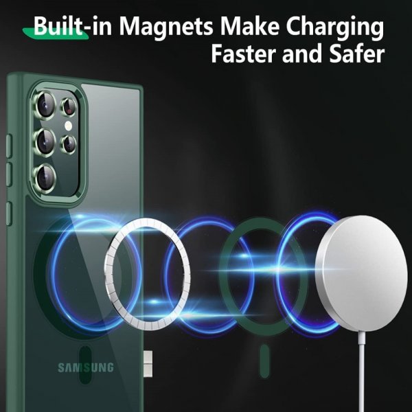 Samsung Galaxy S23 Ultra Skal Färgad Kant MagSafe Grön