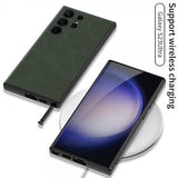 GKK Samsung Galaxy S23 Ultra Skal Lädertextur Brun