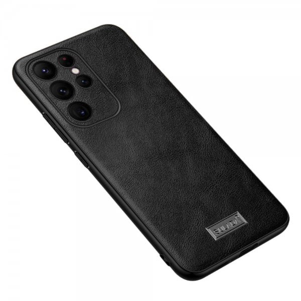 Sulada Samsung Galaxy S23 Ultra Skal Lädertextur Svart