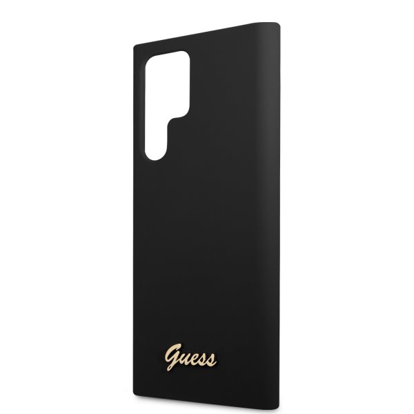 Guess Samsung Galaxy S23 Ultra Skal Liquid Silicone Metal Logo Svart