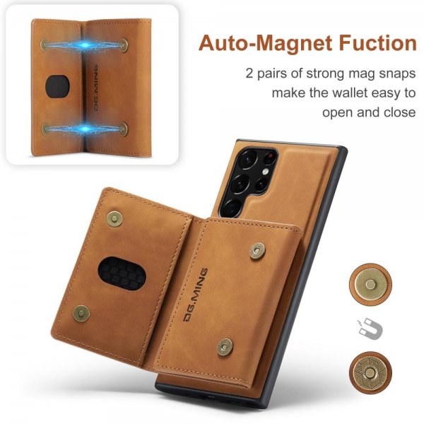 Dg.Ming Samsung Galaxy S23 Ultra Skal M2 Series Löstagbar Korthållare Brun
