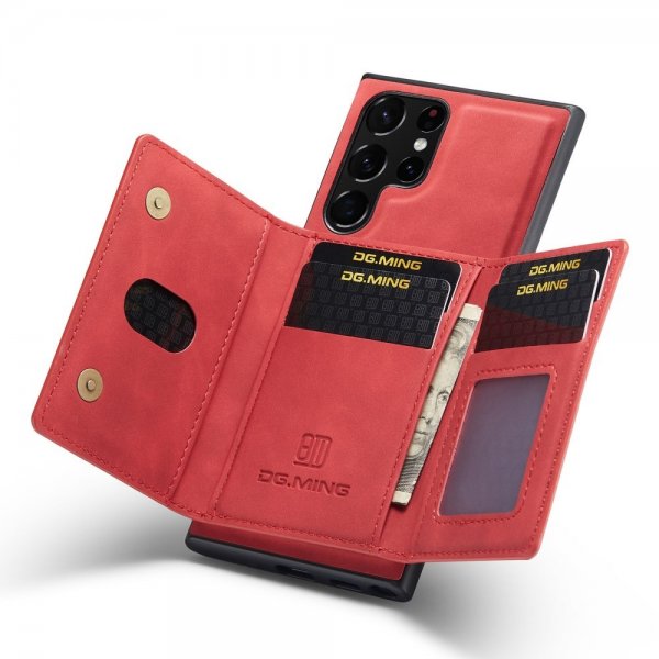 Dg.Ming Samsung Galaxy S23 Ultra Skal M2 Series Löstagbar Korthållare Röd