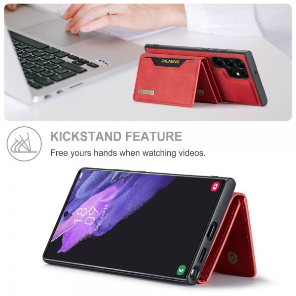 Dg.Ming Samsung Galaxy S23 Ultra Skal M2 Series Löstagbar Korthållare Röd