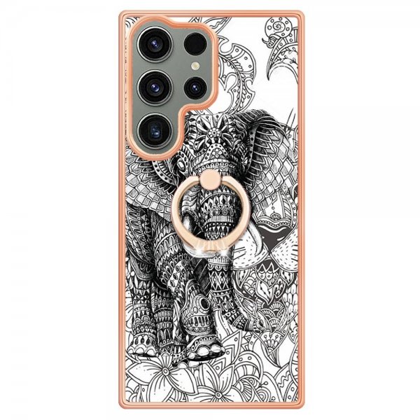 Samsung Galaxy S23 Ultra Skal med Finger Ring Motiv Elefant