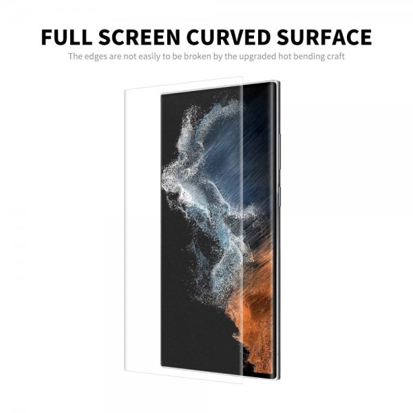 Enkay Samsung Galaxy S23 Ultra Skal med Skärmskydd Lädertextur Svart