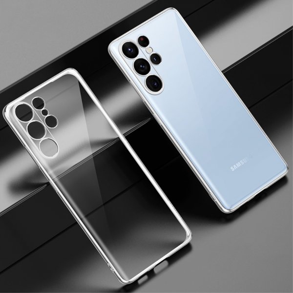 Sulada Samsung Galaxy S23 Ultra Skal Pläterad Kant Silver