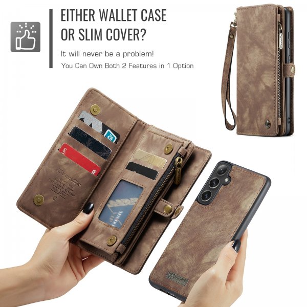 CaseMe Samsung Galaxy S24 FE Fodral 008 Series Löstagbart Skal Brun