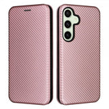 Samsung Galaxy S24 FE Fodral Kolfibertextur Roseguld