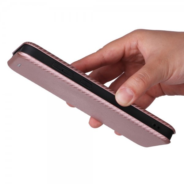 Samsung Galaxy S24 FE Fodral Kolfibertextur Roseguld