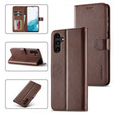 Lc.Imeeke Samsung Galaxy S24 FE Fodral med Kortfack Stativfunktion Mörkbrun