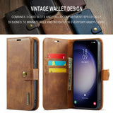 Dg.Ming Samsung Galaxy S24 FE Fodral med Löstagbart Skal Brun
