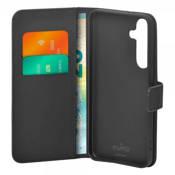 Puro Samsung Galaxy S24 FE Fodral Wallet Stand Svart