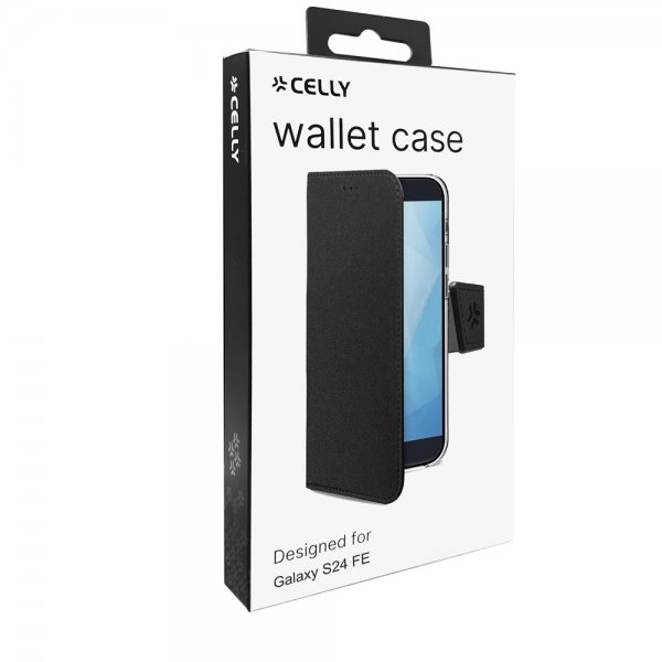 Celly Samsung Galaxy S24 FE Fodral Wally Wallet Case Svart
