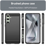 Samsung Galaxy S24 FE Skal Borstad Kolfibertextur Svart