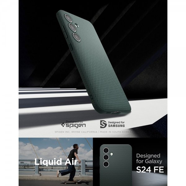 Spigen Samsung Galaxy S24 FE Skal Liquid Air Abyss Green