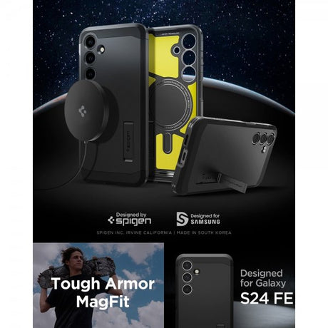 Spigen Samsung Galaxy S24 FE Skal Tough Armor MagFit Svart