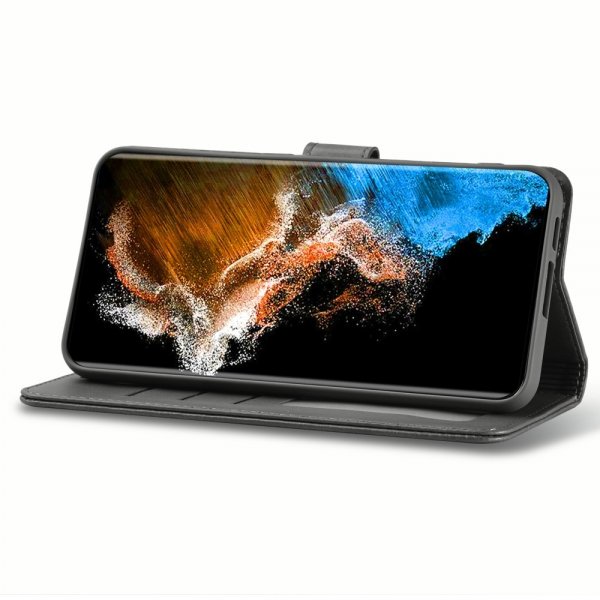 Lc.Imeeke Samsung Galaxy S24 Fodral med Kortfack Stativfunktion Svart