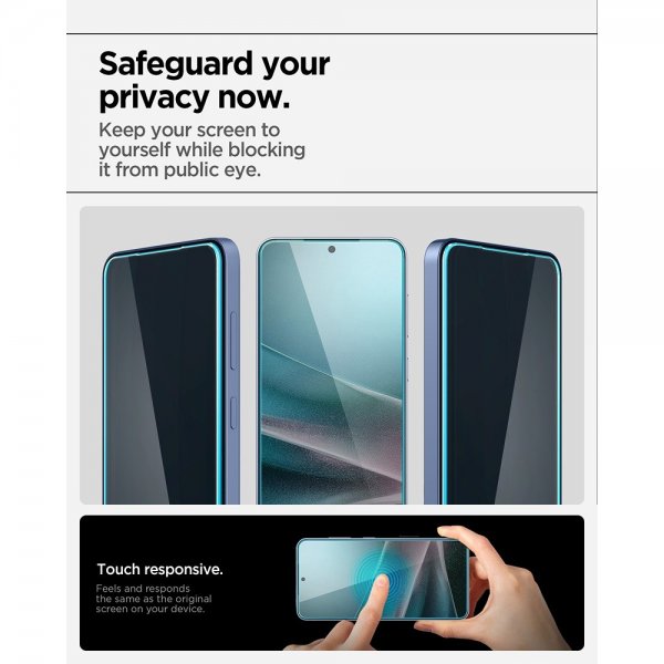 Spigen Samsung Galaxy S24/Galaxy S25 Skärmskydd GLAS.tR EZ Fit Privacy 2-pack