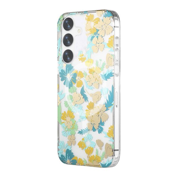 Samsung Galaxy S24 Skal Blommönster MagSafe Turkos