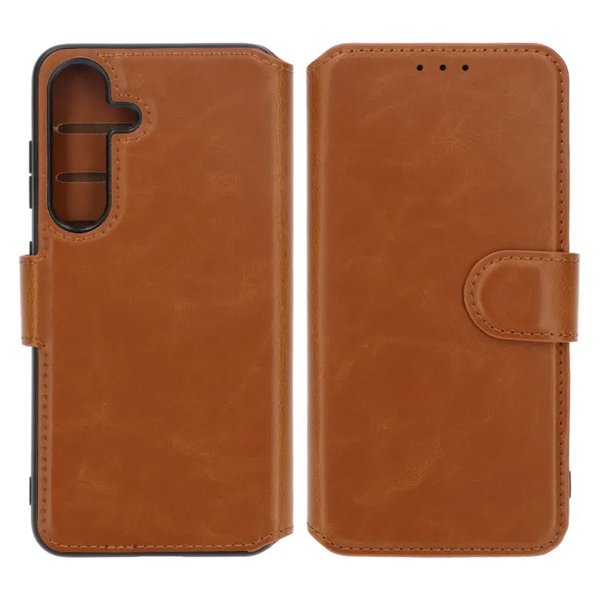 Rvelon Samsung Galaxy S24 Fodral 4 Kortfack Brun