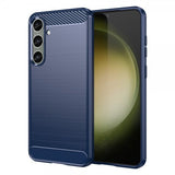 Samsung Galaxy S24 Plus Skal Borstad Kolfibertextur Blå