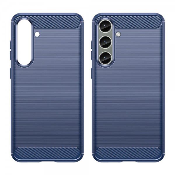 Samsung Galaxy S24 Plus Skal Borstad Kolfibertextur Blå