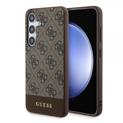 Guess Samsung Galaxy S24 Plus Skal Bottom Stripe Metal Logo Brun
