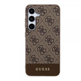 Guess Samsung Galaxy S24 Plus Skal Bottom Stripe Metal Logo Brun