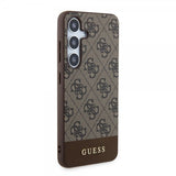 Guess Samsung Galaxy S24 Plus Skal Bottom Stripe Metal Logo Brun