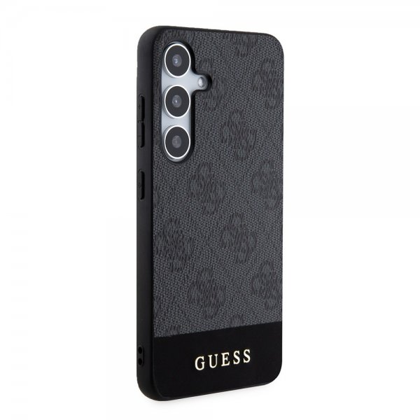 Guess Samsung Galaxy S24 Plus Skal Bottom Stripe Metal Logo Svart