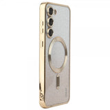 Enkay Samsung Galaxy S24 Plus Skal Pläterad Kant Glitter MagSafe Guld