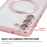 Enkay Samsung Galaxy S24 Plus Skal Pläterad Kant Glitter MagSafe Guld