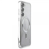 Enkay Samsung Galaxy S24 Plus Skal Pläterad Kant Glitter MagSafe Silver