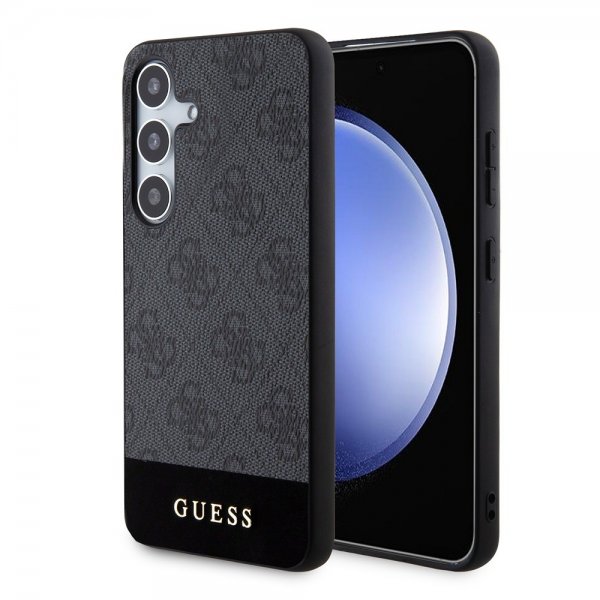 Guess Samsung Galaxy S24 Skal Bottom Stripe Metal Logo Svart