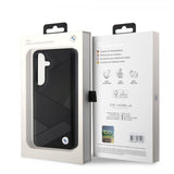 BMW Samsung Galaxy S24 Skal Genuine Leather Textured Svart