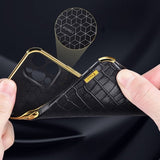 Samsung Galaxy S24 Skal Krokodilmönster Finger Ring Vit