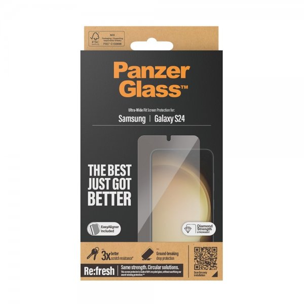PanzerGlass Samsung Galaxy S24 Skärmskydd Ultra-Wide Fit EasyAligner