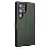 Qialino Samsung Galaxy S24 Ultra Fodral Äkta Läder Grön