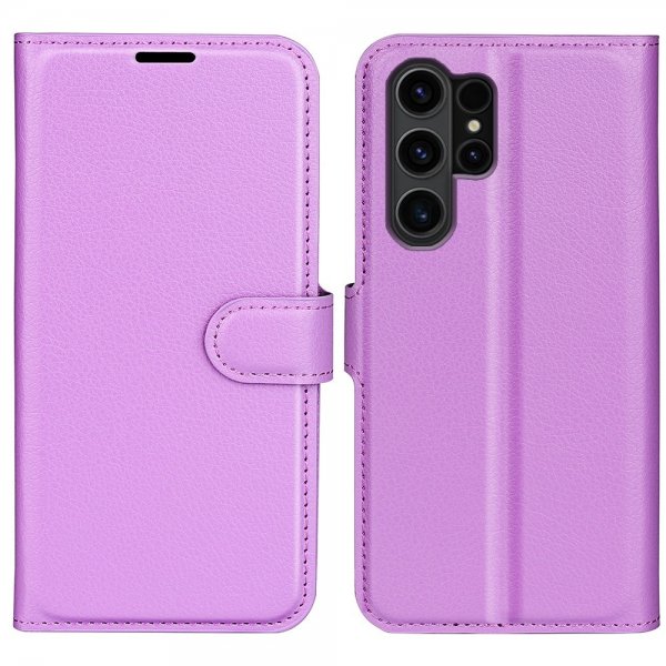 Samsung Galaxy S24 Ultra Fodral Litchi Lila