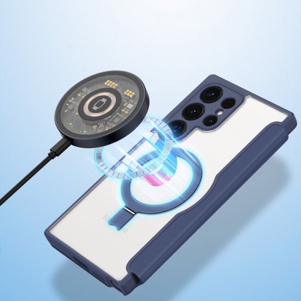 Dux Ducis Samsung Galaxy S24 Ultra Fodral Skin X Pro Series Kickstand MagSafe Blå