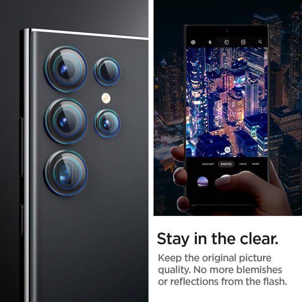 Spigen Samsung Galaxy S24 Ultra Kameraskydd GLAS.tR EZ Fit Optik Pro 2-pack Svart