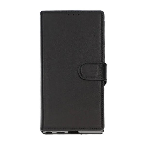 Rvelon Samsung Galaxy S24 Ultra Fodral Äkta Läder Kortfack Svart