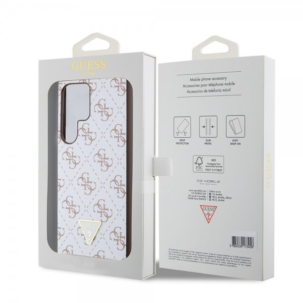 Guess Samsung Galaxy S24 Ultra Skal 4G Print Grained Vit