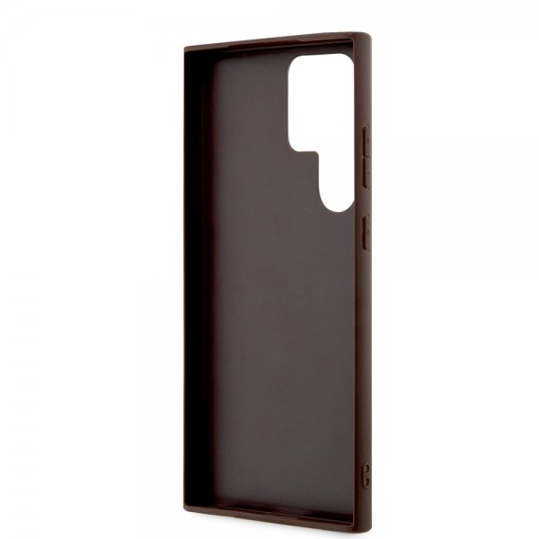 Guess Samsung Galaxy S24 Ultra Skal Bottom Stripe Metal Logo Brun