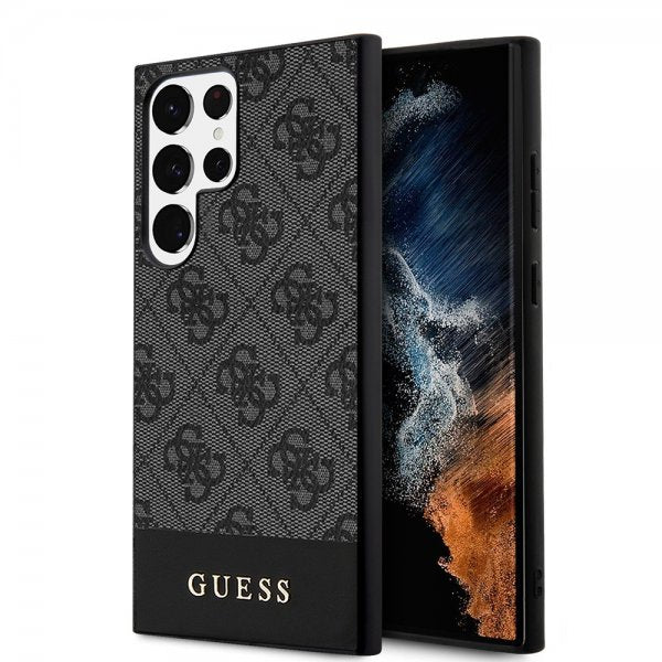 Guess Samsung Galaxy S24 Ultra Skal Bottom Stripe Metal Logo Svart