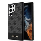 Guess Samsung Galaxy S24 Ultra Skal Bottom Stripe Metal Logo Svart